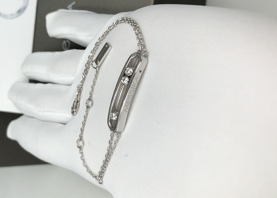 Geen Dubbel de Kettings18k Witgoud Diamond Bracelet Large Size van Halfedelsteenmessika