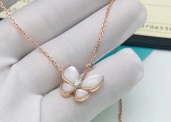 Meisjegift Modieus Gepersonaliseerd Diamond Jewelry Van Cleef Butterfly Necklace