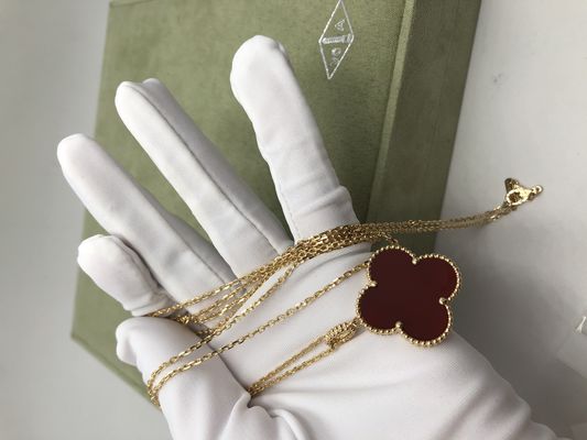 Echt Goud Geen Gouden Halsband van Diamond Vantage 18K met Rode Bloem