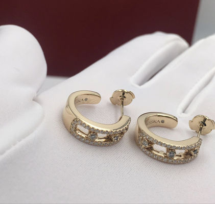 Volledig Diamond Elegant modieuze 18K Gouden Diamond Earrings Yellow Gold