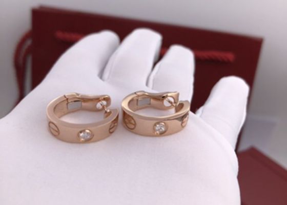 Mooie Luxueuze B8022900 18K Gouden Diamond Earrings Rose Gold