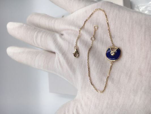 Betoverende Kleurrijke Lapis lazuli 18 Karat Gold Necklace 18k Karat Gold Chain