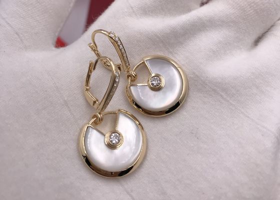 Klassieke Witte Moeder van Parel Elegante Amulette De Cartier Earrings